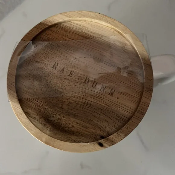 NWT Rae Dunn 🎃 Harvest Mug w Wooden Lid/Coaster - Picture 2 of 3